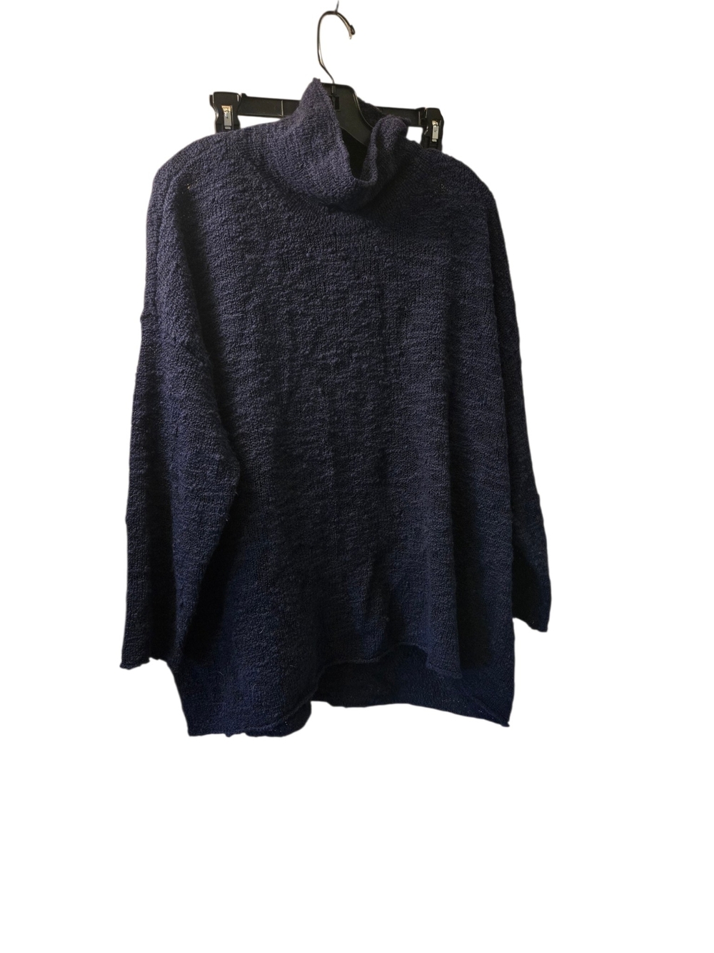 Eileen Fisher Navy Relaxed Cowl-Neck Sweater